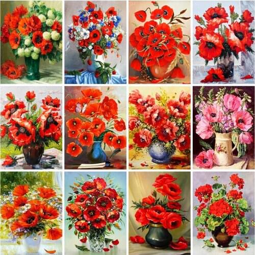 Evershine 5D DIY Diamond Embroidery Poppy Full Square Mosaic Diamond Painting Flowers Picture Of Rhinestones Art Home Decoration