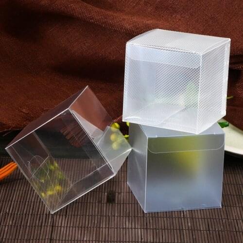100PCS 4*4*4cm Square Plastic Clear PVC Boxes Transparent Waterproof Gift Box PVC Carry Cases Packaging Box for Jewelry/Candy