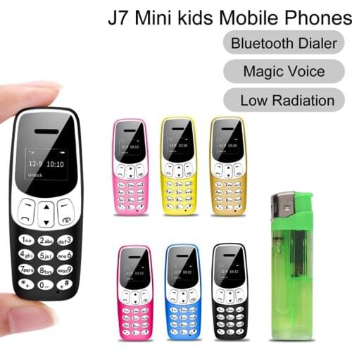 Mini kids SIM Card Mobile Phones Bluetooth Dialer Earphone Magic Voice Changer FM radio Low Radiation MP3 Cell Phones PK 7S+ K8