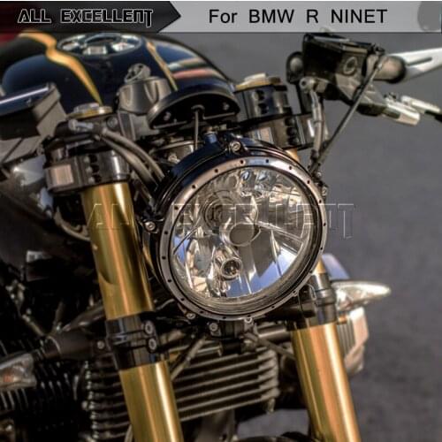 Motorcycle 7" Headlight Head Lamp Bezel Trim Ring Cover For 2014-2017 BMW R NINE T R9T 2015 2016