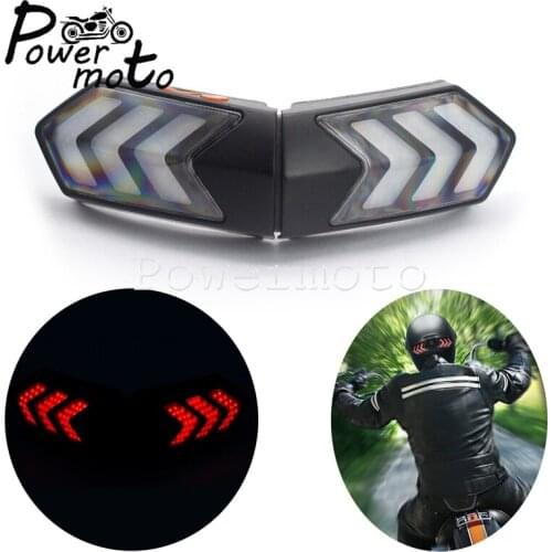 Motorcycle Outdoor Waterproof Rider Helmet LED Safety Warning Tail Lamp Universal Wireless Capacete Brake Stop Turn Signal Light