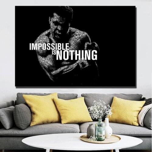 Rocky Poster Impossible Is Nothing Canvas Painting Print Bedroom Home Decor Wall Art Oil Painting Picture Framework