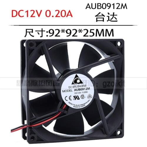 Original AUB0912M 9025 9CM 12V 0.20A chassis ultra-quiet cooling fan
