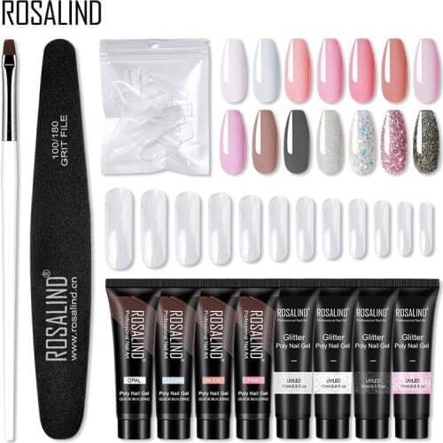 ROSALIND Building Poly Nail Gel For Manicure Gel Nail Extension Kit Builder Gel Polish For Nails Art Design Manicure Tool Set
