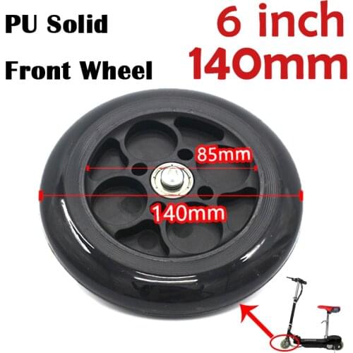Electric scooter PU tire 6 inch 5.5 inch 140mm polyurethane solid front wheel suitable for small electric scooter baby car