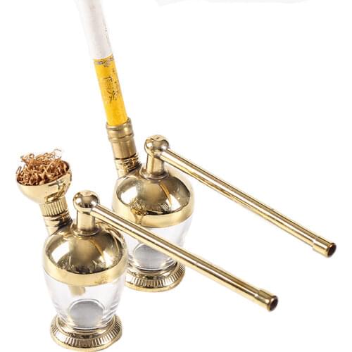 3pcs/lot Popular Mini Hookah Shisha Tobacco Smoking Pipes Gift Creative Metal Cigarette Holder Water Pipe ky118