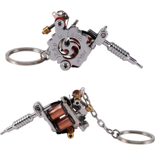 Portable Mini Tattoo Machine Tattoo Supply Keychain Key Holder Punk Style As Pendant Ornament Gift Craft Tattoo Microblading Pen