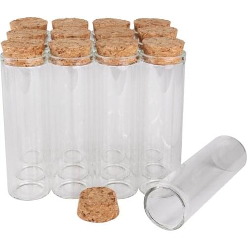 24pcs 50ml size 30*100mm Test Tube with Cork Stopper Spice Bottles Container Jars Vials DIY Craft