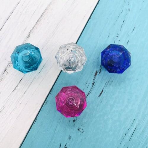 10pc Crystal Glass Knobs 23mm Diamond Shape Design Cupboard Drawer Pull Kitchen Cabinet Door Wardrobe Handles Hardware Furniture