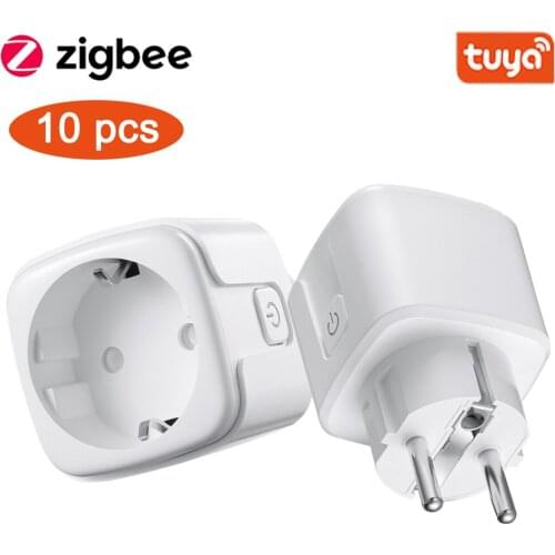 10 Pcs Smart Tuya ZigBee Plug 16A Adapter Power Monitor Timer Socket APP Remote Control Outlet for Alexa Google Home Assistant