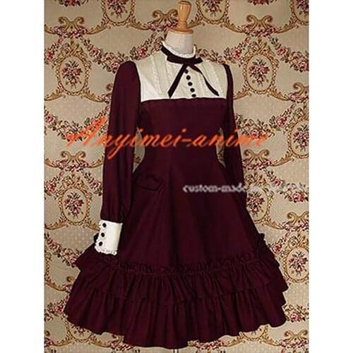 Gothic Lolita Punk Fashion Velvet Dress Cosplay Costume Tailor-made[CK601]