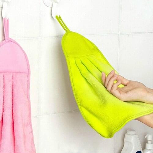 Kitchen Bathroom Hanging Velvet Towel Cleaning Water Drying Hand Towel Microfiber Cleaning Cloths Cleaning Dish Towel