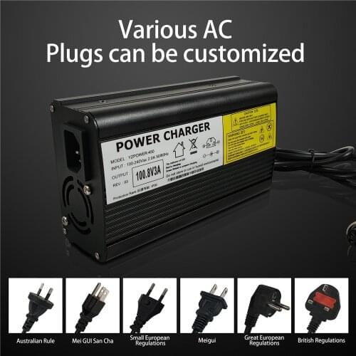 100-240Vac 67.2V 5A Charger 60V 5A Li-ion Charger 47-63Hz for 16S 60V lithium battery pack Fast charger
