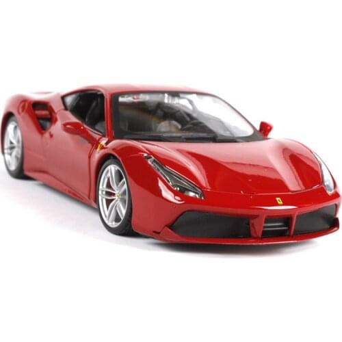 1:24 Diecast Metal Sport Car Model Toys For Ferrariedal 488 With Steering Wheel Control Front Wheel Steering For Kids Gift