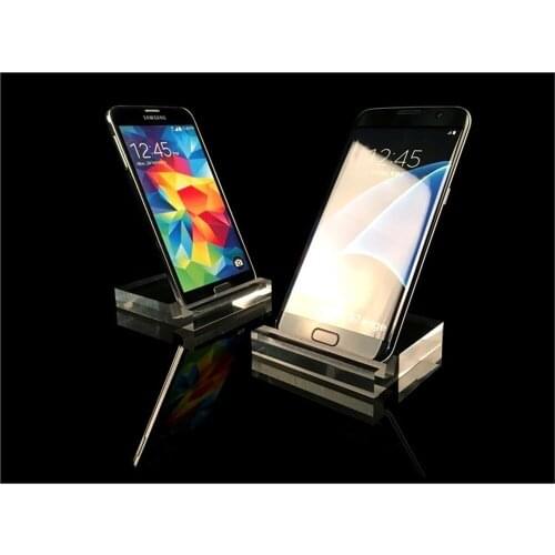 10pcs Free Shipping Clear Acrylic Mobile Cell Phone Display Stand Phone Digital Product Holder Jewelry/watch Display Holder Rack