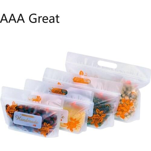 100Pcs/Lot Handmade Packaging Bag Food Tote Bags Self Sealing Thickened Candy Baking Self Supporting Sealed Bag Zip Lock Pouches