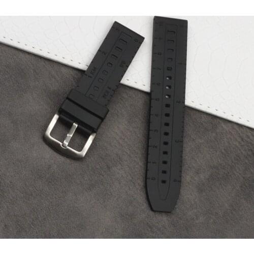 22mmHigh quality Brand Black soft Rubber Silicone Watch band Bracelet For navitimer/avenger/Breitling strap