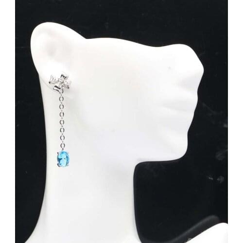 35x13mm Classic 18x13mm Pear Shape Created Pink Kunzite Natural CZ Gift Silver Earrings