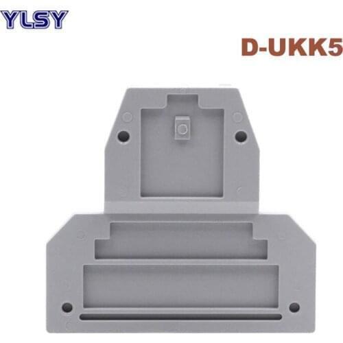 50Pcs D-UKK5 Double Terminals End Plate Sealing Baffle Din Rail Screw Terminal Block UKK5 Accessories Separator Closure Cap