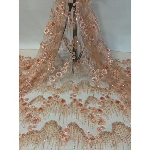African Lace Fabric Embroidered Nigeria Lace Fabric Bride High Quality French Tulle Lace Fabric Womens Clothes D3813