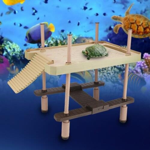 Aquarium Tortoise Salamander Pier Reptile Floating Island Climbing Basking Platform