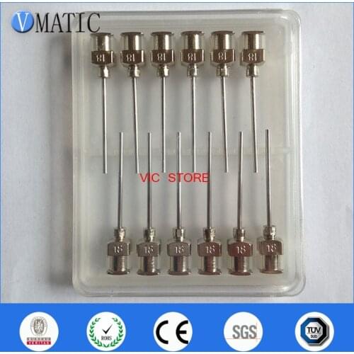 Free Shipping 12Pcs 1 Inch Tip Length 18G Blunt Stainless Steel Dispensing Syringe Needle Tips Glue Dispenser Needle