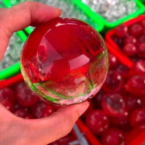 Large beautiful smelting red quartz crystal ball for christmas gift decoration crystal ball 5-6cm birthday wish ball