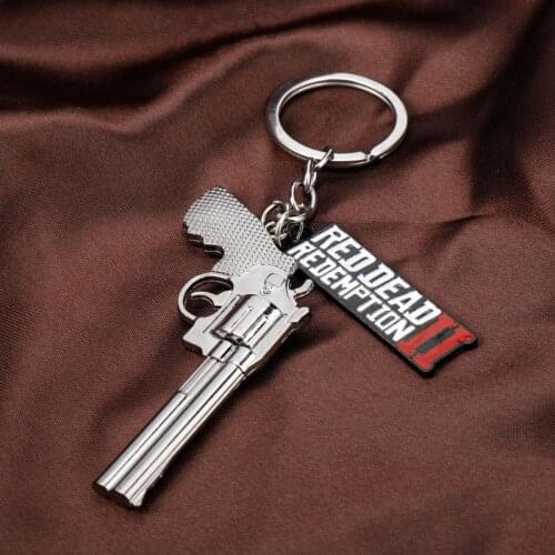 Hot Game Red-Dead Redemption-2 Keychain Rockstar-Gun Cosplay Pendant Keyrings Men Car Bags Chaveiros Key Chain Jewelry