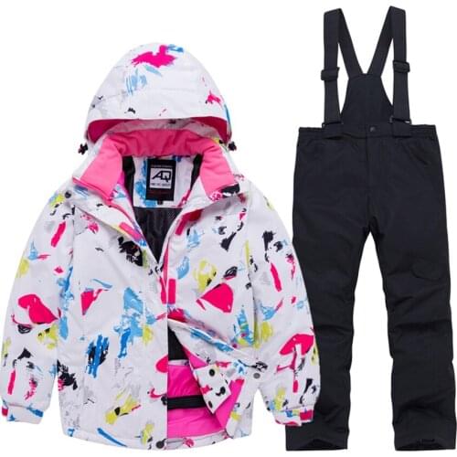 Children Ski Suit Skiing Kids Thermal Jacket Pants Set Waterproof Windproof Warm Girls/Boys Winter Snowboarding Skiing Suit
