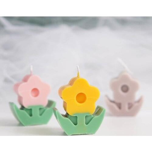DIY Flower Candle Mold Handmade Candle Silicone Mold 3D Stereo Little Flower DIY Aromatherapy Candle Resin Mould