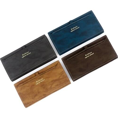 Long Wallet Wood Pattern Accessories Business Type Purse Bag Big Size Inner Card Holder Coin Carrier For Men Business Trip Take