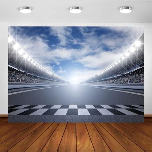 Racing Track Backdrop Race Car Competition Photography Backdrops Children Birthday Photo Background for Photo Studio Photocall