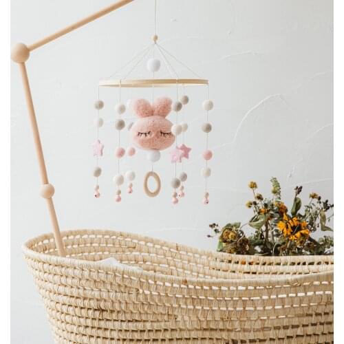 Hot Sale Baby Rattles Crib Mobiles Toy Bed Bell Cotton Cloud Wind Chimes Toys Kids Room Hanging Decorations for 0-12months