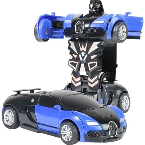 One Key Deformation Car Toy Automatic Deformation Robot Pull Back Car Plastic Car Model Amazing Gift Boy Toy Christmas Gift
