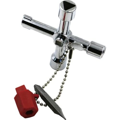 Tao Hua Yuan Mini 4 in 1 Wrench Multi-functional Key Alloy Wrench Cross Spanner Shield Door Key With Batter Hand Tools