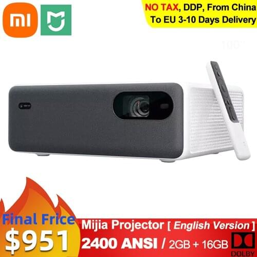 Xiaomi Mijia ALPD3.0 Laser Projector 2400 ANSI Lumens Resolution 150 Inch Screen Wifi bluetooth Dual 10W Speaker