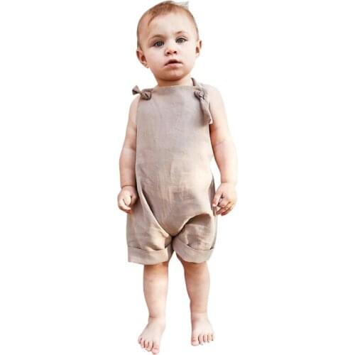 Summer Toddler Infant Casual Clothing Rompers Baby Girl Solid Color Suspender Overalls Children Girls Holiday Jumpsuit New