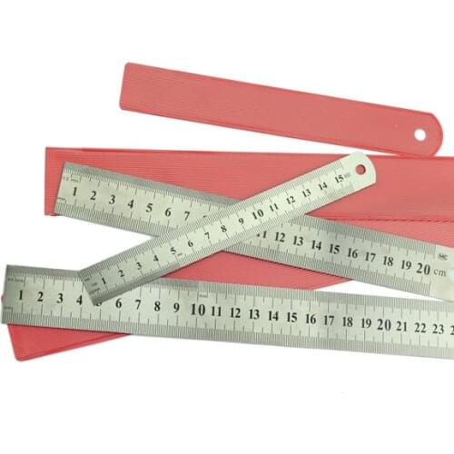 SWORDFISH Stainless Steel Straight Ruler Metal Ruler 15/20/30cm Double Side Scale Measuring Precision Tool Stationery Supplies