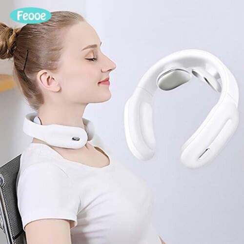 Smart Electric Neck Massager Far Infrared Heating Pain Relief Health Care Relaxation Cervical Vertebra Physiotherapy Massger