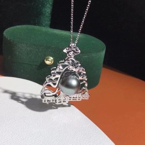 Trendy New 925 Sterling Silver Pendant Base Settings Mountings Findings Parts for Pearl Crystal Jade Agate Beads Stones