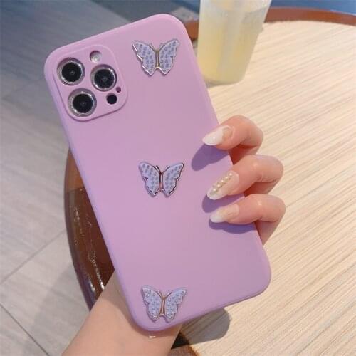 Fashion Candy Color Diamond Butterfly Soft Case For Huawei Honor 8X 9 10 Lite 10i V10 X10 20 30 Pro V30 V20 V40 50 Play 4 4T