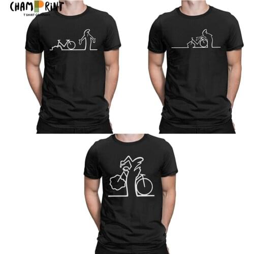 Mens T-Shirt La Linea Bike Amazing Cotton Tees Short Sleeve T Shirts Crewneck Clothes Adult