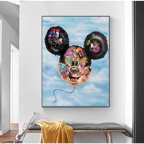 DIY Disney Graffiti Paintings Mickey Mouse Head Balloon 5D Diamond Painting Kits Embroidery Full Mosaic for Kids Gift Home Decor
