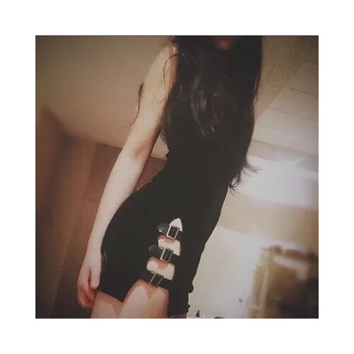 2019 New Women Sexy Bodycon Club Slim Solid Color Belt Bandage Vintage Darkness Lolita Japanese Chenonsams Qipao Dress