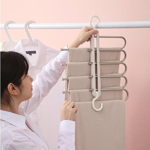 New Foldable Closet Hanger Rack Space Saving Clothes Scarf Trouser Organizer Hangers Clip Hanger Wardrobe Organizer Hanger Shelf
