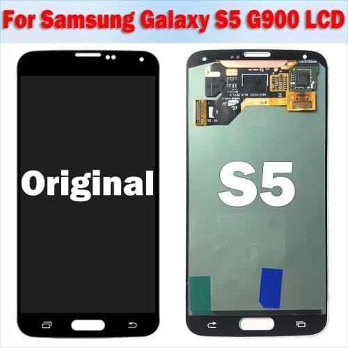 Original 5.1" LCD For Samsung Galaxy S5 SM-G900 G900 i9600 G900R G900F G900H LCD Display Screen replacement Digitizer Assembly
