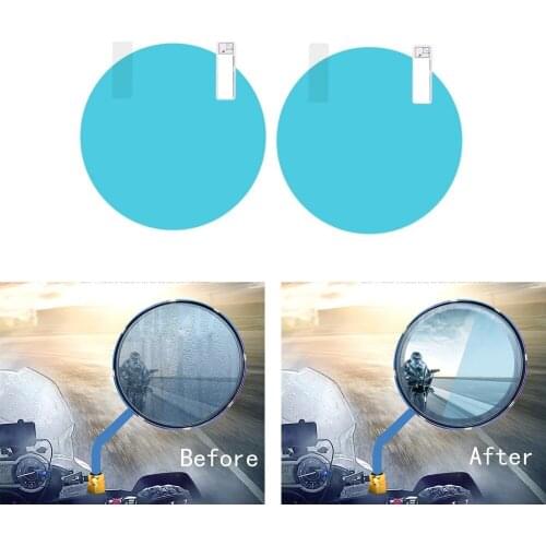 2Pcs/lot Motorcycle Scooter Anti Water Mist Film Anti Fog Rainproof Rear view Mirror Protective Film 80x80mm