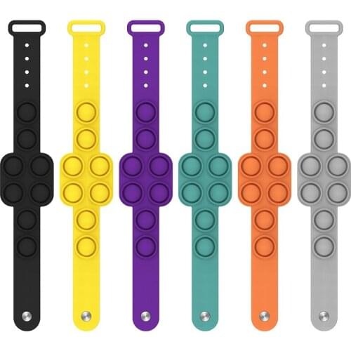 Fidget Portable Dimple Silicone Bracelet Relieves Pressure Figet Toy Is Nnon-Toxic Puzzle Soft Silicone Wristband