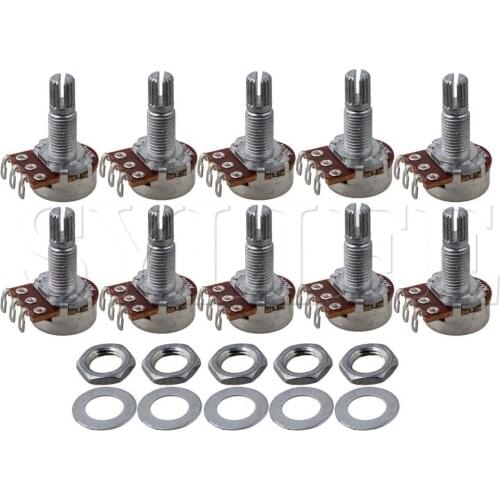 Guitar Potentiometer B100K Coarse Knurling Split Shaft Pack of 10