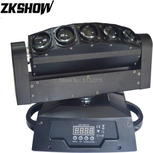 5*10W Cree LED Beam Spider Moving Head Light Pro Stage Lighting Projector for Luces Dj Disco Party Wedding Nightclub Event Hire